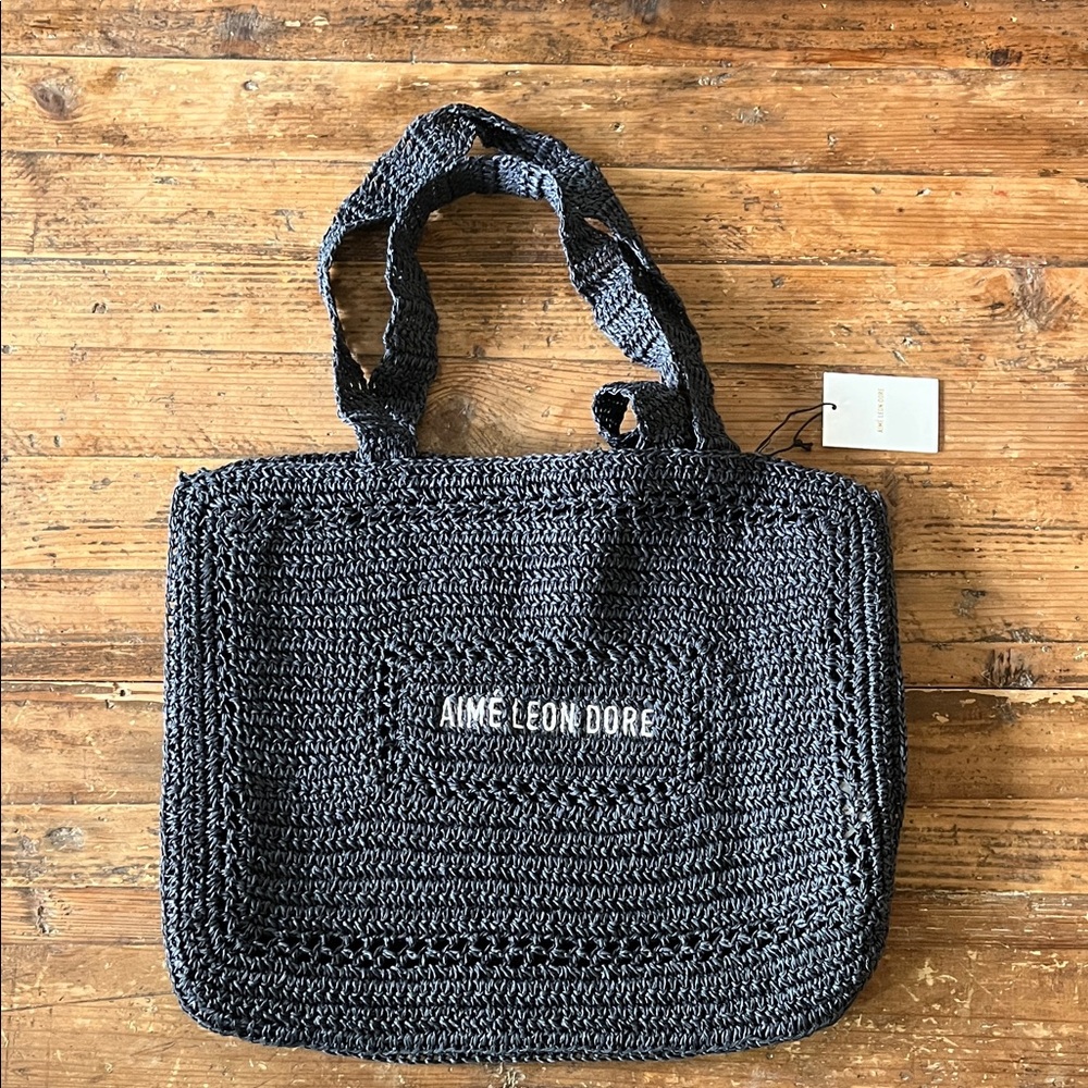 Aime Leon Dore Crochet Tote Bag Navy SS24 Brand New